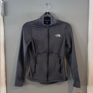 North Face Jacket Gray Fleece Full Zip Up Sweater Coat Outdoors Sz XS